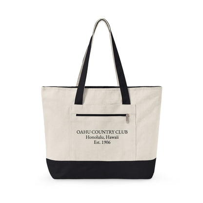 Zippered Canvas Tote