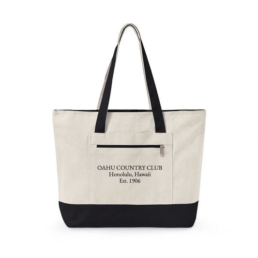 Zippered Canvas Tote