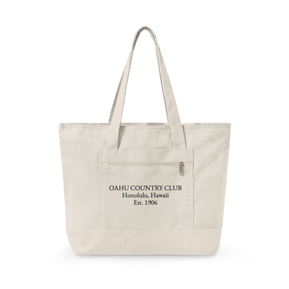 Zippered Canvas Tote
