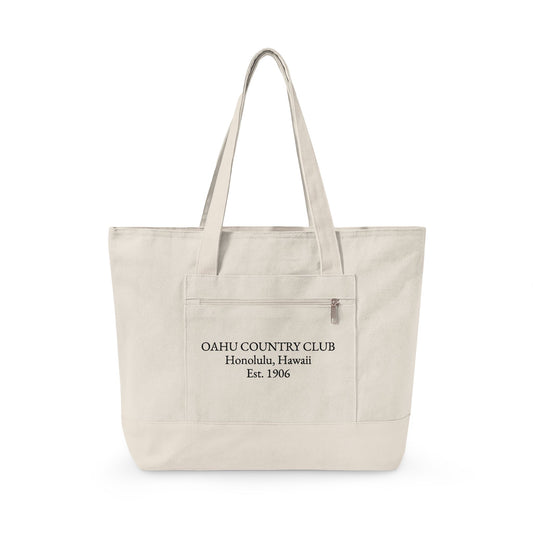 Zippered Canvas Tote