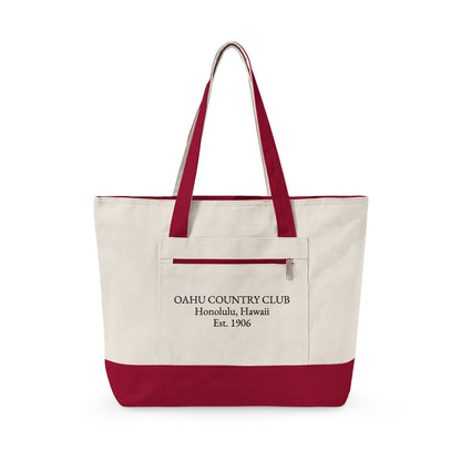 Zippered Canvas Tote